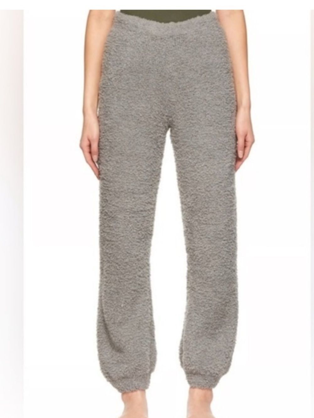 Skims Cozy Knit jogger teddy pants small medium S/M grey